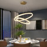 Candelabru LED 114W Minimalist 2 Gold 60+40, LED inclus, 2 surse de iluminare, Telecomanda, Dimabil